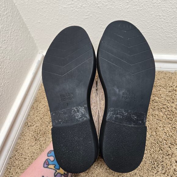 EILEEN FISHER Nims Platform Oxford In Felt Tan Size 7 - Picture 7 of 9